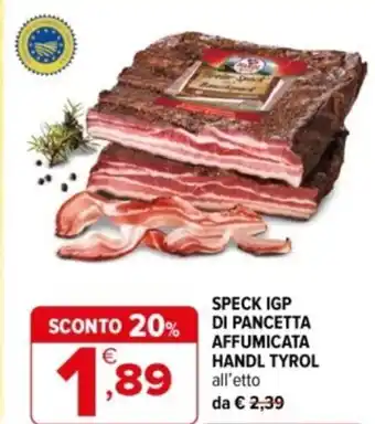 Iperal Speck igp di pancetta affumicata handl tyrol offerta