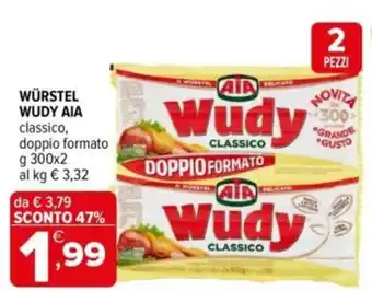 Iperal Würstel wudy aia classico, doppio formato offerta