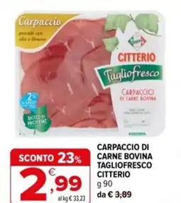 Iperal Carpaccio di carne bovina tagliofresco CITTERIO offerta