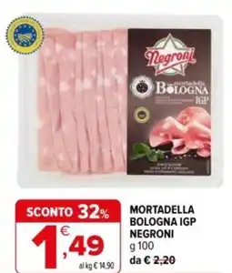 Iperal Mortadella bologna igp NEGRONI offerta