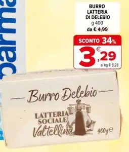 Iperal Burro latteria di delebio offerta