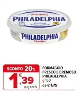Iperal Formaggio fresco e cremoso PHILADELPHIA offerta