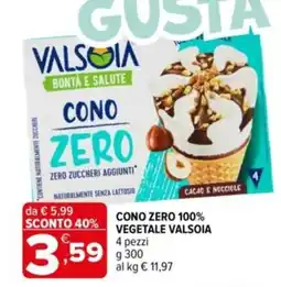 Iperal Cono zero 100% vegetale VALSOIA offerta