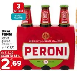 Iperal Birra peroni senza glutine offerta
