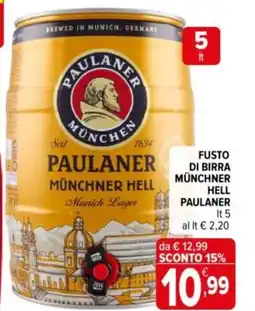 Iperal Fusto di birra münchner hell paulaner offerta
