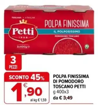 Iperal Polpa finissima di pomodoro toscano PETTI offerta