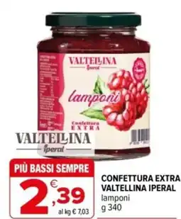 Iperal Confettura extra valtellina iperal lamponi offerta