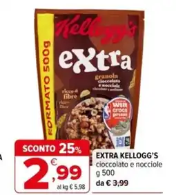 Iperal Extra kellogg's cioccolato e nocciole offerta