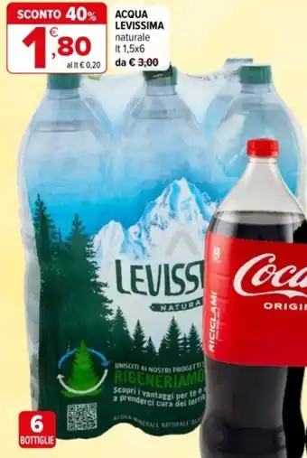 Iperal Acqua levissima naturale offerta