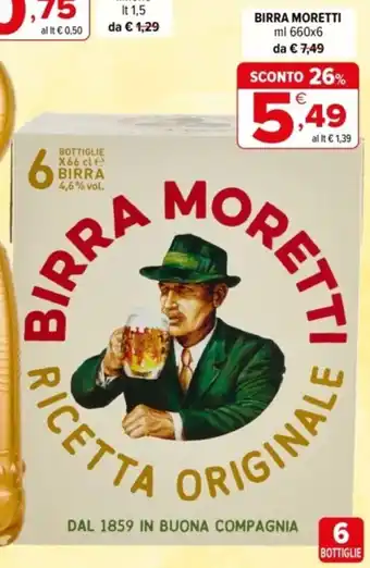 Iperal Birra moretti offerta