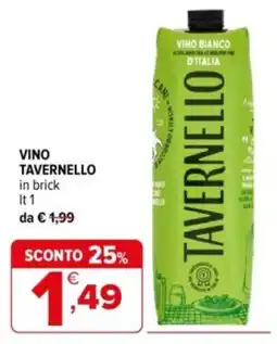 Iperal Vino tavernello in brick offerta