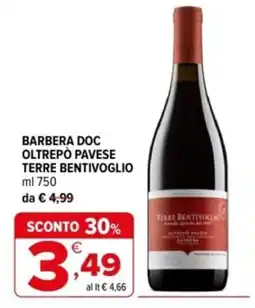 Iperal Barbera doc oltrepò pavese terre bentivoglio offerta