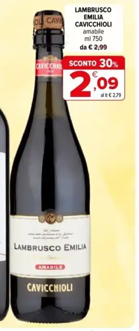 Iperal Lambrusco emilia cavicchioli amabile offerta