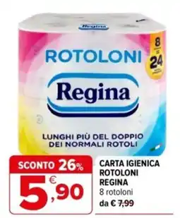 Iperal Carta igienica rotoloni regina 8 rotoloni offerta