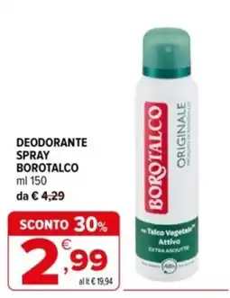 Iperal Deodorante spray BOROTALCO offerta