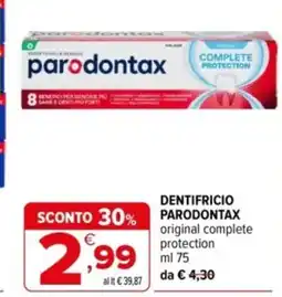 Iperal Dentifricio parodontax original complete protection offerta