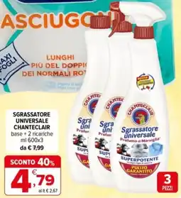 Iperal Sgrassatore universale chanteclair base + 2 ricariche offerta