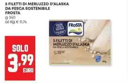 Pam 5 filetti di merluzzo d'alaska da pesca sostenibile FROSTA offerta