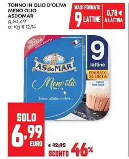 Pam Tonno in olio d'oliva meno olio ASDOMAR offerta