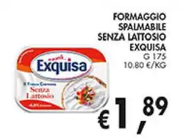 èccoMI Formaggio spalmabile senza lattosio EXQUISA offerta