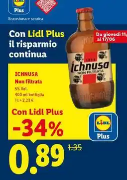 Lidl Ichnusa Non Filtrata offerta