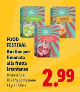 Lidl FOOD FESTIVAL Bustine per limonata alla frutta istantanea offerta