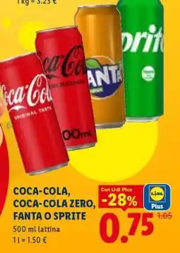 Lidl COCA-COLA, COCA-COLA ZERO, FANTA O SPRITE offerta