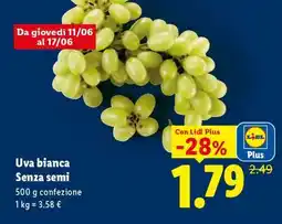 Lidl Uva bianca senza semi offerta