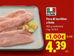 Lidl Fesa Di Tacchino A Fette offerta