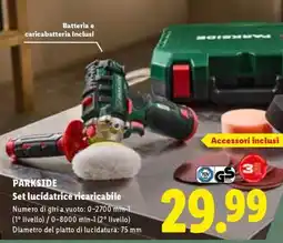 Lidl PARKSIDE Set lucidatrice ricaricabile offerta