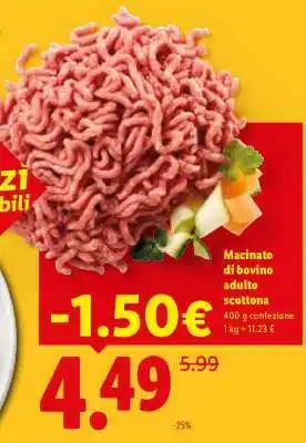 Lidl Macinato di bovino adulto scottona offerta