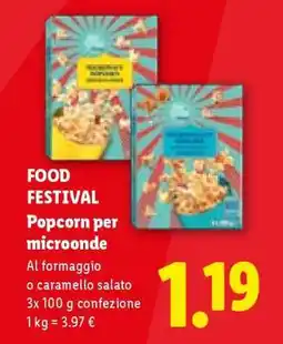 Lidl FOOD FESTIVAL Popcorn per microonde offerta