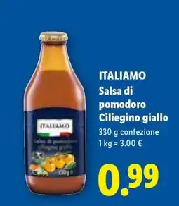 Lidl Italiamo Salsa di pomodoro ciliegino giallo offerta