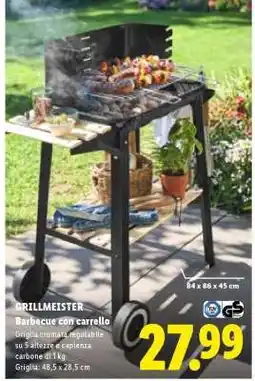 Lidl GRILLMEISTER Barbecue con carrello offerta
