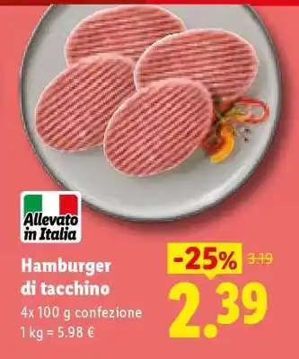 Lidl Hamburger Di Tacchino offerta