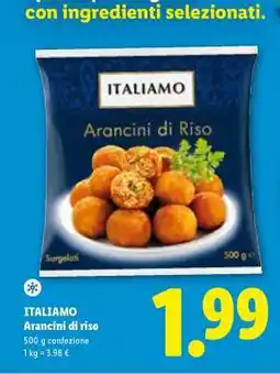 Lidl Italiamo Arancini di Riso offerta