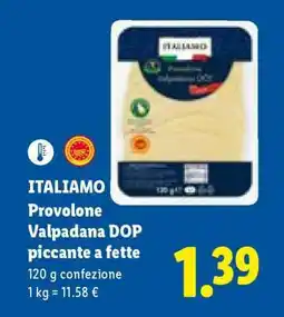 Lidl ITALIAMO Provolone Valpadana DOP piccante a fette offerta