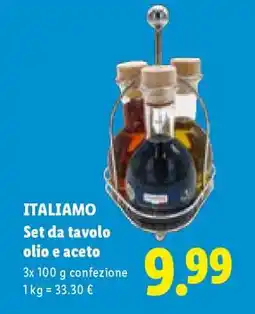 Lidl ITALIANO Set da tavolo olio e aceto offerta