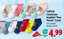 Lidl LUPILU Calzini per bambini “Paw Patrol”, 7 paia offerta