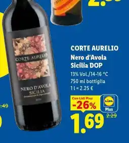 Lidl Corte Aurelio Nero d’Avola Sicilia DOP offerta