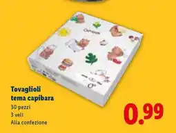Lidl Tovaglioli tema capibara offerta