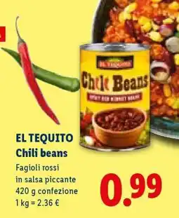 Lidl El Tequito Chili Beans offerta