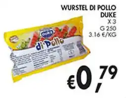 èccoMI Wurstel di pollo DUKE offerta