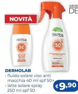 Acqua & Sapone DERMOLAB fluido solare viso anti macchia spf 50+ offerta