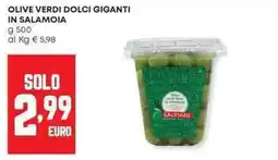 Pam Olive verdi dolci giganti in salamoia offerta