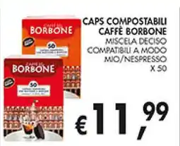 èccoMI Caps compostabili caffè borbone miscela deciso compatibili a modo mio/nespresso offerta
