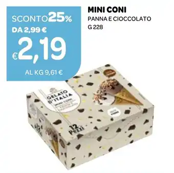 Mini coni panna e cioccolato
