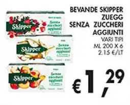 èccoMI Bevande skipper zuegg senza zuccheri aggiunti offerta