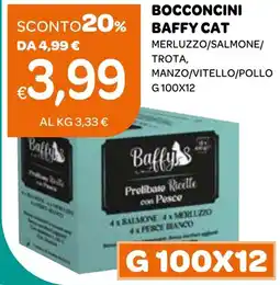 Ekom Bocconcini baffy cat merluzzo/salmone/ trota, manzo/vitello/pollo offerta
