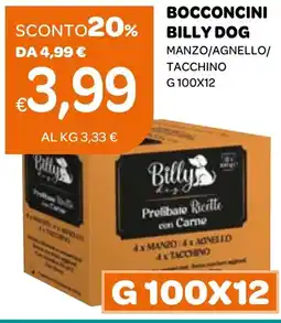 Ekom Bocconcini billy dog manzo/agnello/ tacchino offerta